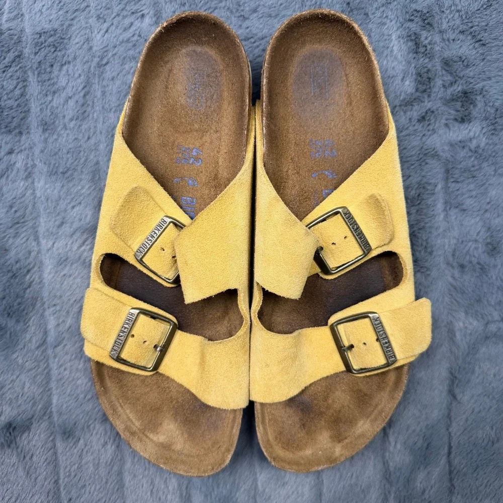 Birkenstock Zurich Yellow Suede Slide Sandals Men 9 Women 11 EU 42